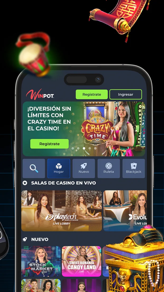 App Winpot Casino para iOS - lobby del casino